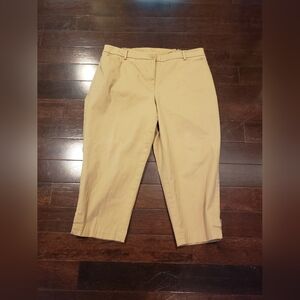 Talbots Women's Size 16W The Perfect Skimmer Khaki Beige Cropped Pants